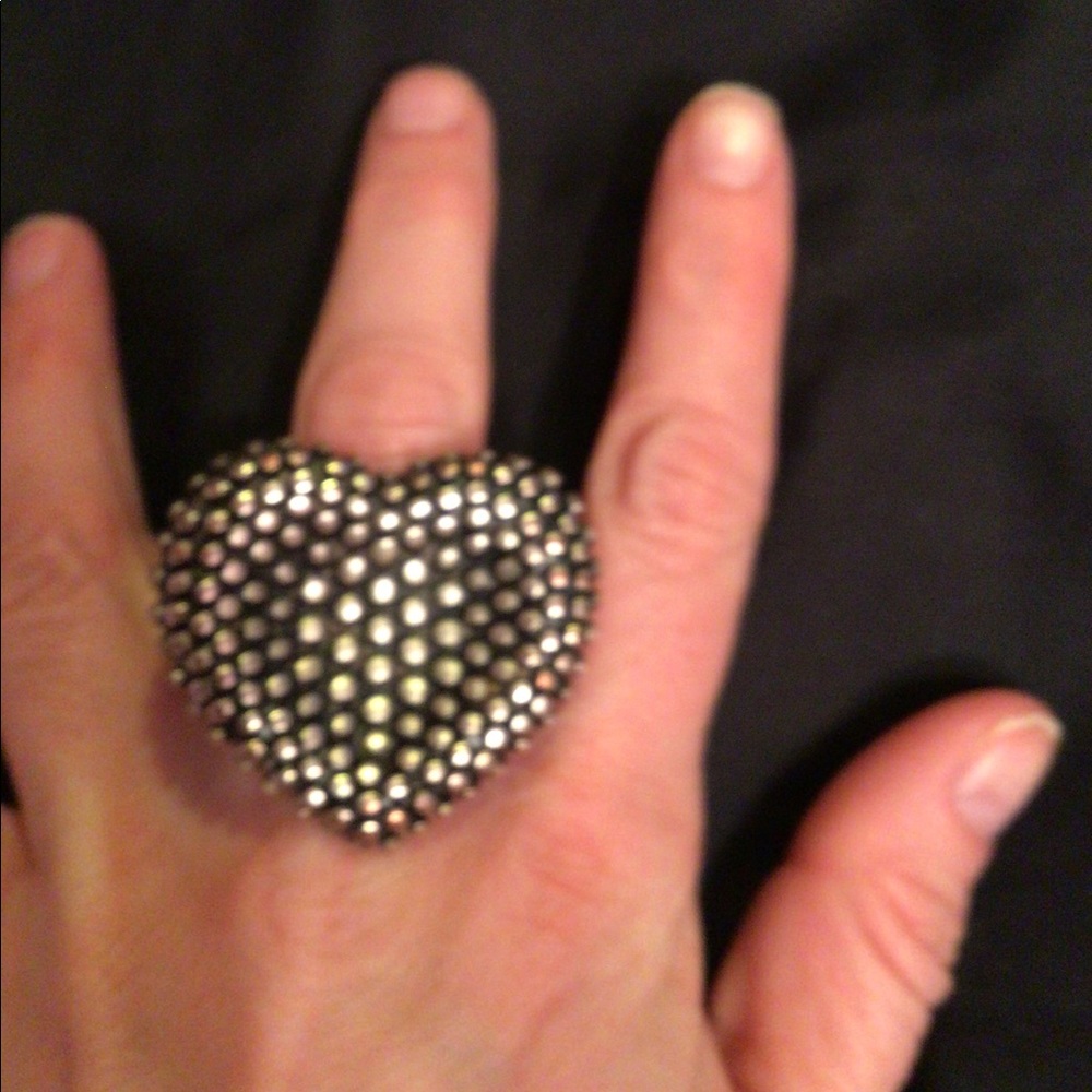 Large fashion heart ring